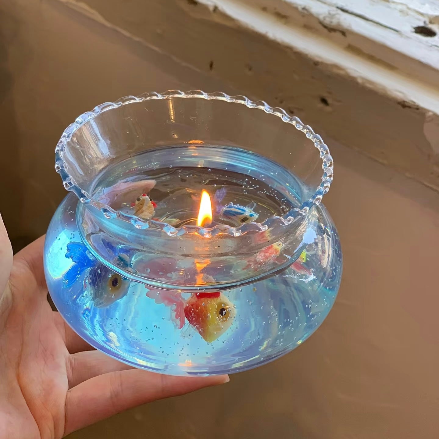 Blue Goldfish Bowl Scented Candle