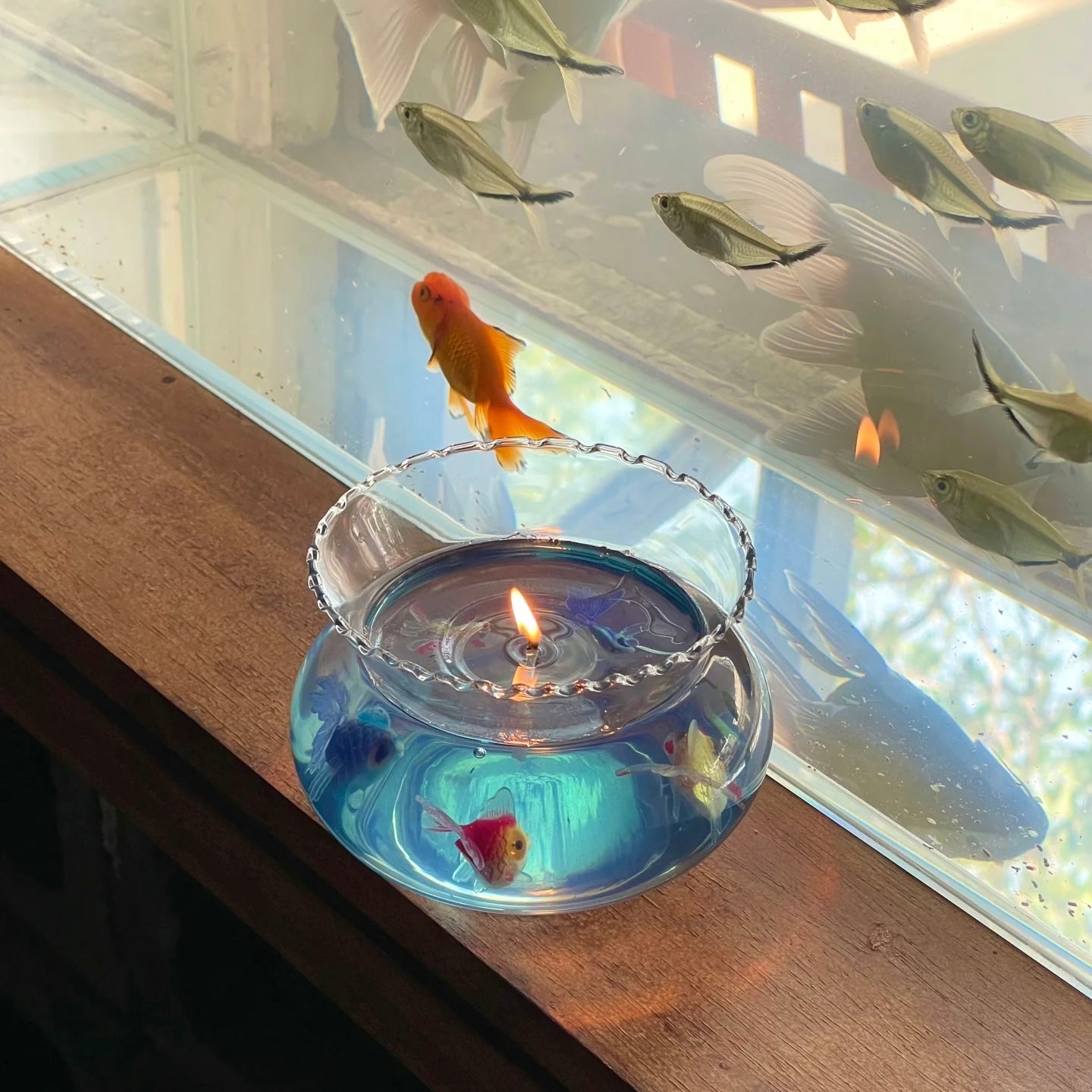 Blue Goldfish Bowl Scented Candle
