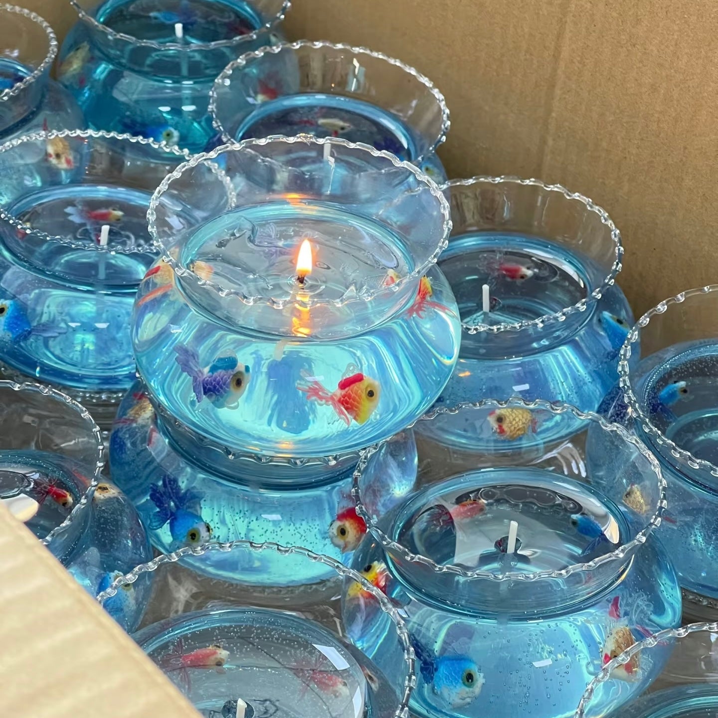 Blue Goldfish Bowl Scented Candle