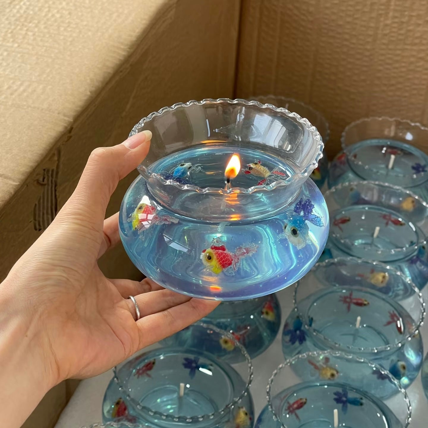 Blue Goldfish Bowl Scented Candle