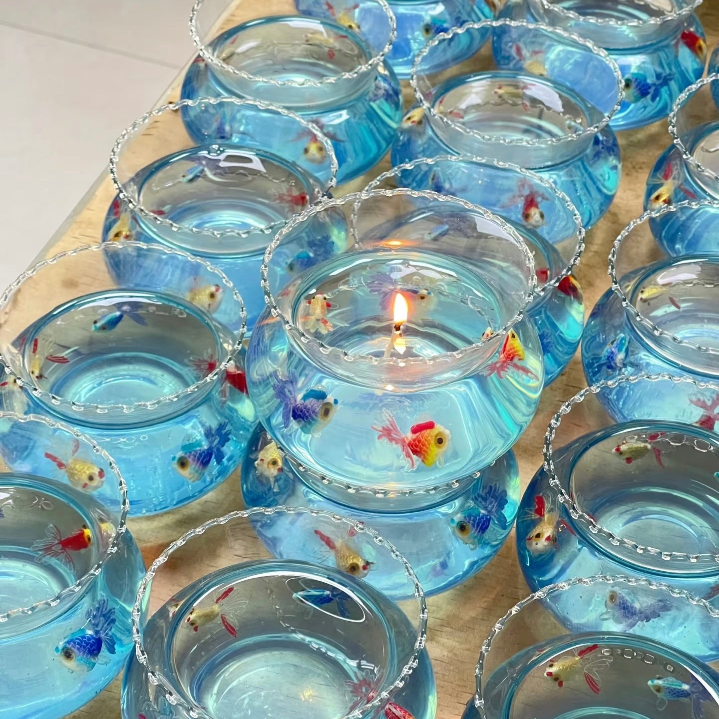 Blue Goldfish Bowl Scented Candle